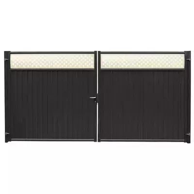 Ворота распашные модульная панель Эстет Плюс 2м 3.6м RAL 7024 (декор. RAL 1013) Grand Line