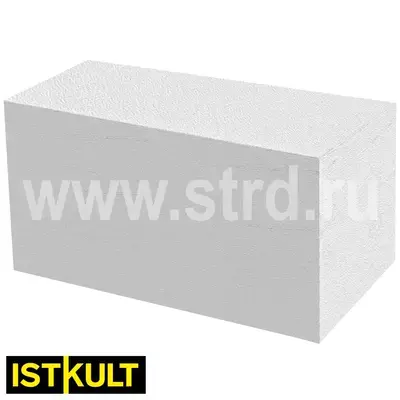 Блок газобетонный Istkult стеновой 600*250*250 D500кг/м3 В3,5