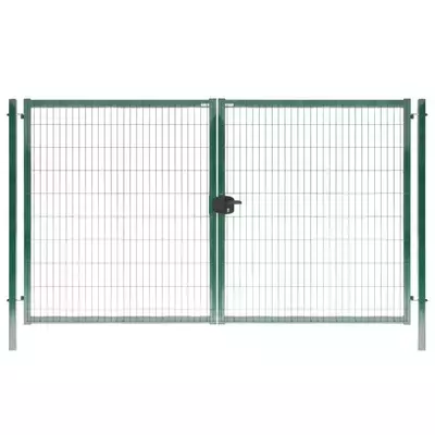 Ворота распашные сварная панель Medium  2.03м 4м RAL 6005 (зеленый) Grand Line