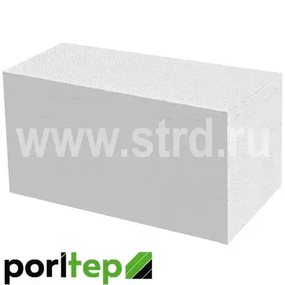 Блок газобетонный Poritep стеновой 625*250*200 D500кг/м3 В3,5