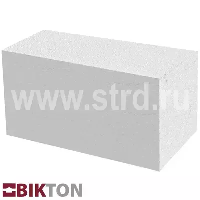 Блок газобетонный Bikton стеновой 625*250*250 D500кг/м3 В2,5