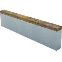 Бордюр тротуарный CMX8 Кальцит медовый верхний прокрас на белом / сером цементе основа - серый цемент 1000*200*80мм Лидер 40